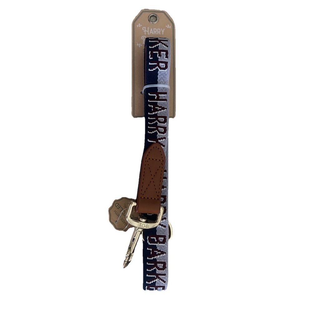 Harry Barker Blue Pieced Duo Color Dog Leash 6' Long 1" wide NEW PB-5